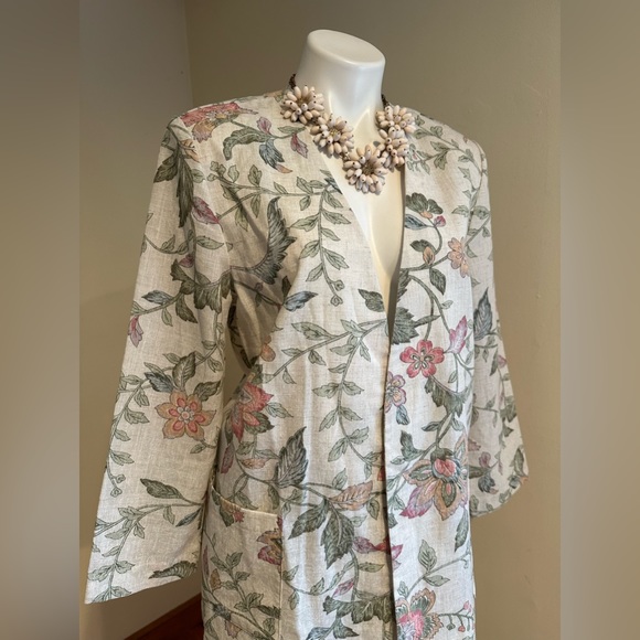 The Villager 80’S Cream Color Floral Print Skirt Set No Button Jacket SZ… - Picture 3 of 16